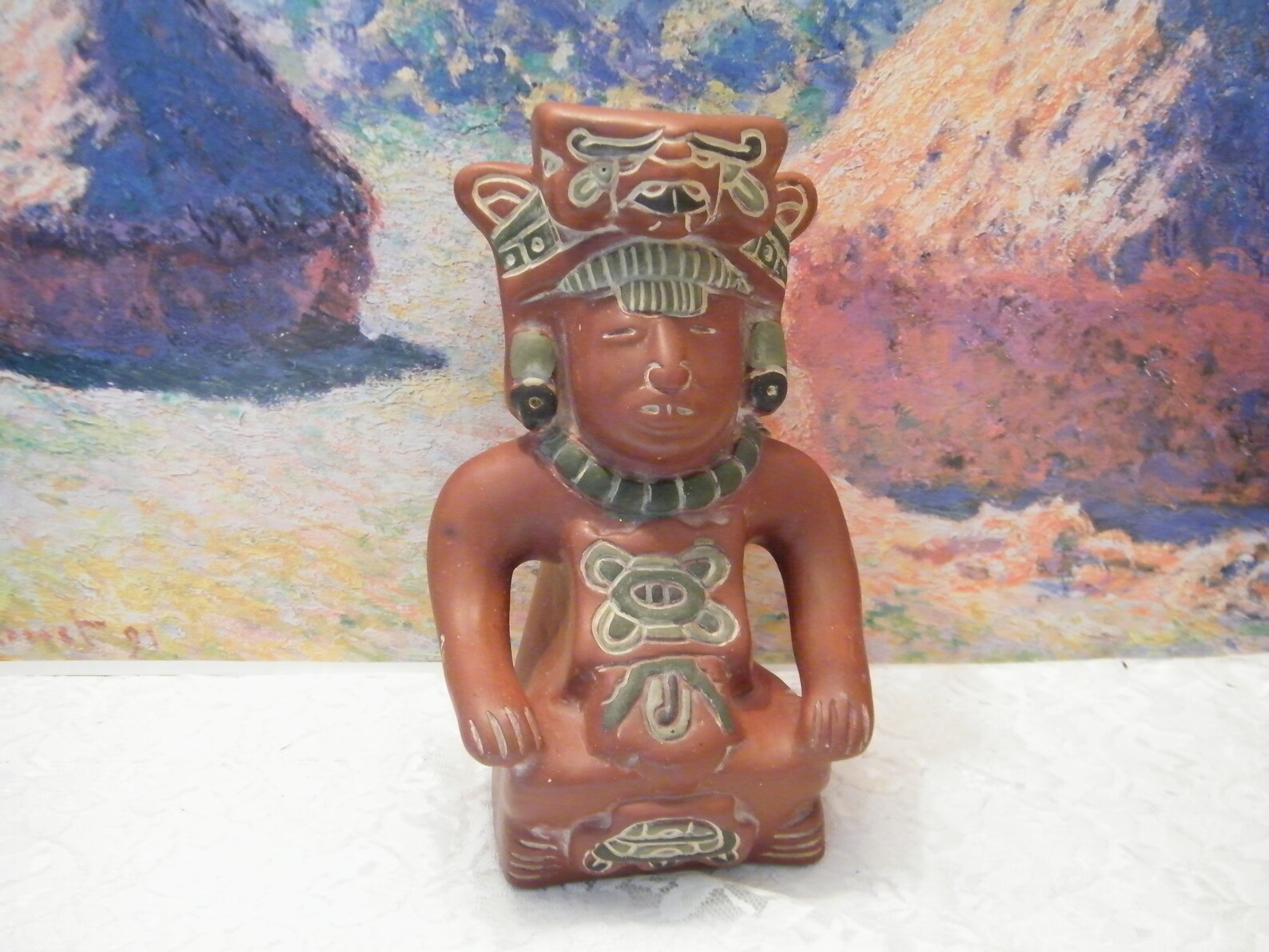 Vintage Terra Cotta Native Chief Statue Hand made Southwestern Etsy