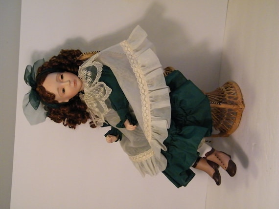 Vintage Porcelain Doll Alexandra From Cross Stitch Collection by