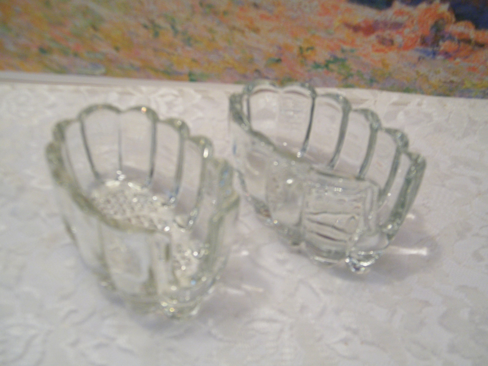 2 Princess House Crystal Buffet Silverware Caddies Vintage Etsy