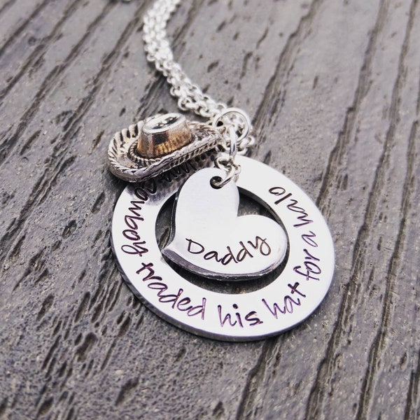 Memorial Jewelry - Cowboy Memorial - Rodeo - Dad Memorial Necklace - Loss of Loved One - Memorial Necklace - Sympathy Gift - Memorial Gift