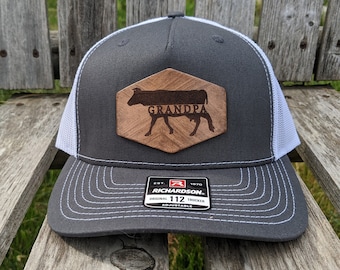 Custom Farmer Hat - Grandpa Hat - Cow Hat - Rancher Hat - Pawpaw Hat - Papa Hat - Father's Day Gift - Papaw Hat - Dad Hat - Grampa Hat