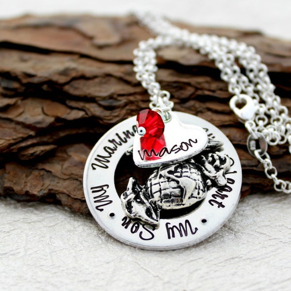 Marine Mom Necklace - Marine Mom Jewelry - Marine Mom Gift -USMC Necklace - Marine Corps Jewelry - Marine Necklace - Marine Jewelry - EGA