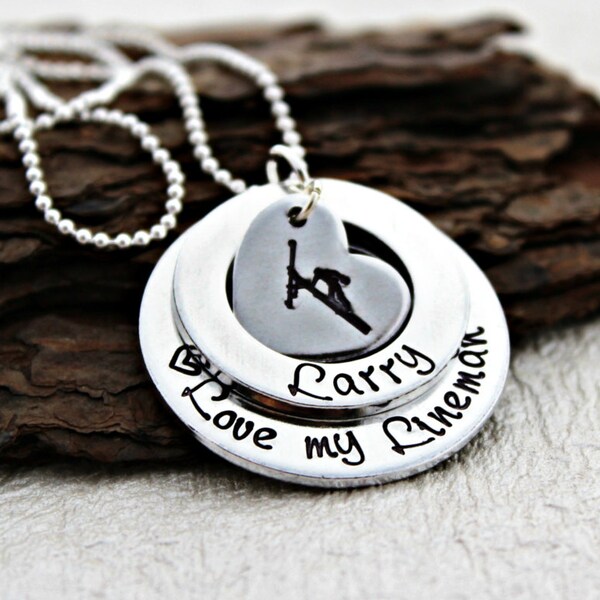 Love my Lineman Necklace - Lineman Wife - Lineman Jewelry - Lineman - I love my Lineman - Lineman Mom - Power Lineman - Journeyman Lineman