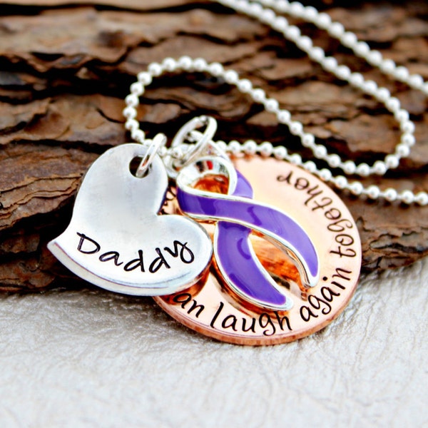 Alzheimer's Necklace - Alzheimer's Awareness - Dementia Awareness - Alzheimer's Jewelry - Dementia Jewelry - Purple Ribbon Jewelry - Memory