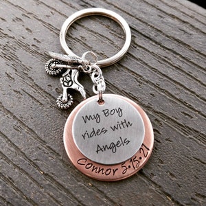 Memorial Keychain - Loss of Dad - Dirt Bike - Motocross Keychain - Loss of Son - Memorial Gift - Loss of Uncle - Loss of Husband - Sympathy