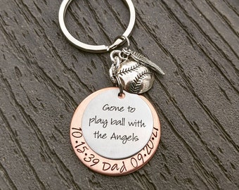 Memorial Keychain - Loss of Dad - Sympathy Gift - Baseball Dad - Football Dad - Loss of Grandpa - Memorial Gift - Loss of Uncle - RIP coach