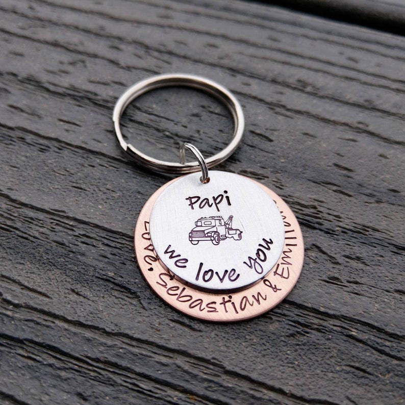Tow Truck Driver Keychain Dad Keychain Grandpa Keychain Etsy