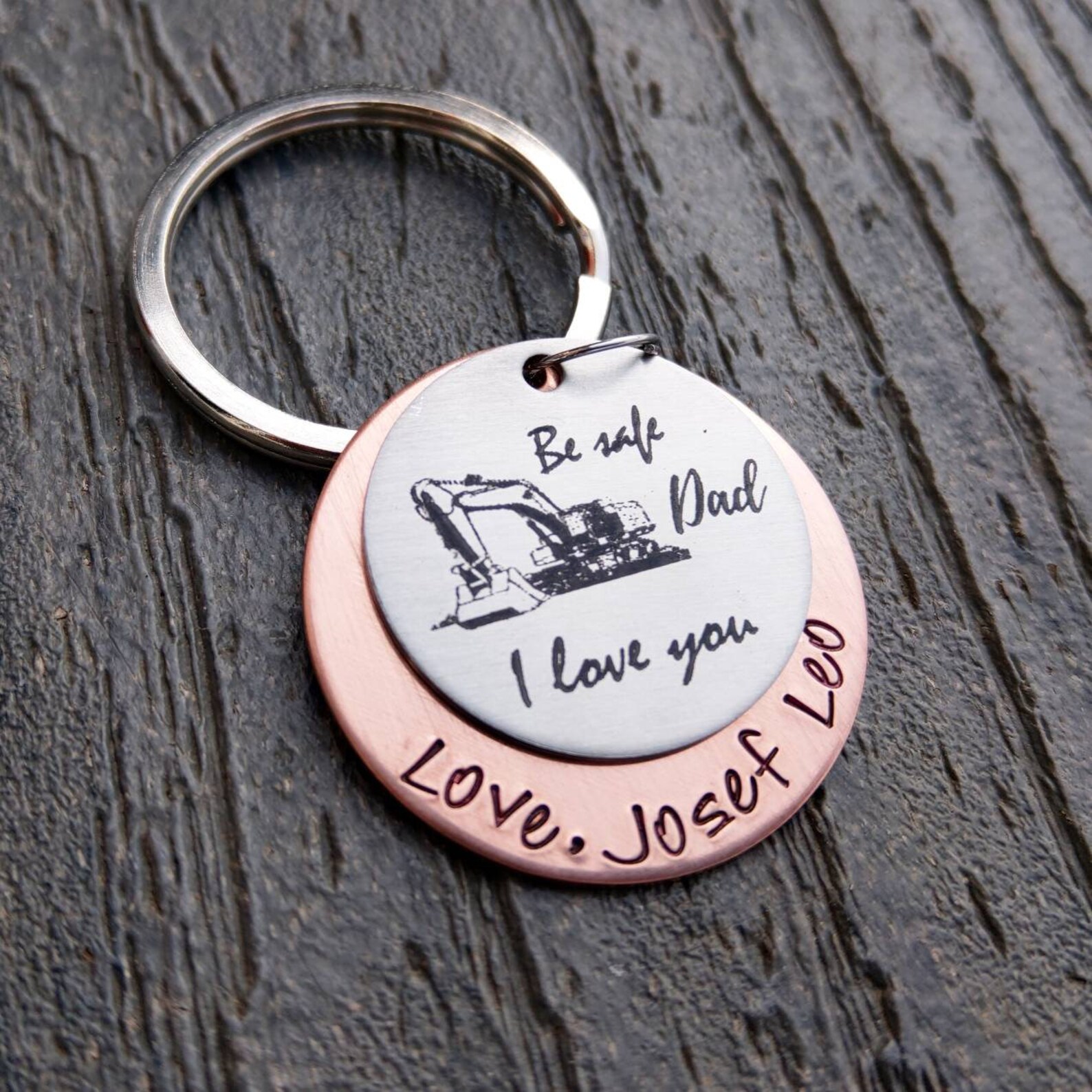 Be Safe Keychain Construction Keychain Dad Gift Etsy