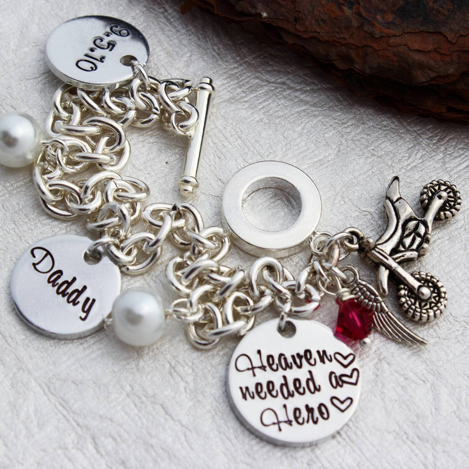 Dad Memorial Jewelry Memorial Bracelet Dad Remembrance - Etsy