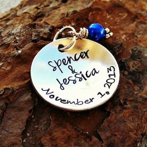 Something Blue - Personalized Wedding Charm - Prom Charm - Wedding Gift - Gift for Bride - Bouquet Charm - Garter Charm - Personalized Charm