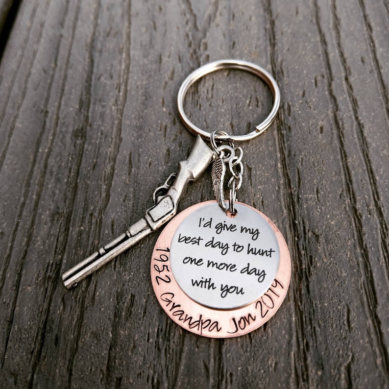 Memorial Keychain Loss of Dad Sympathy Gift Hunting Etsy