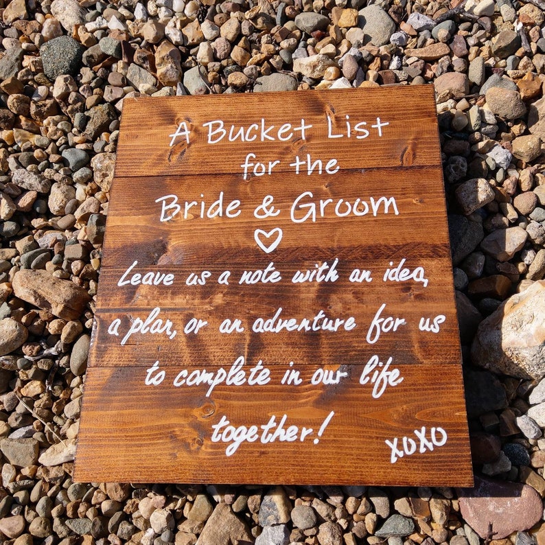 Bucket List Sign Wedding Table Sign Wedding Decor Rustic Etsy