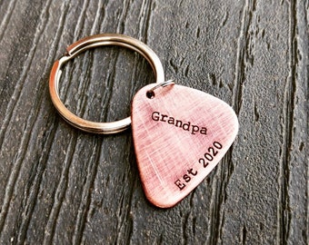 Grandpa Keychain - Papa Keychain - Papaw - Gift for Dad - Best Grandpa - Guitar Pick Keychain - Father's Day Gift - Grandpa Gift - Dad Gift