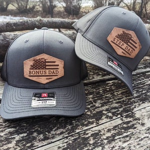 Step Dad Hat - Bonus Dad Hat - Richardson Hat - American Hat - Dad Hat - Custom Hat - Gift for Step Dad - Father's Day Gift - USA Hat
