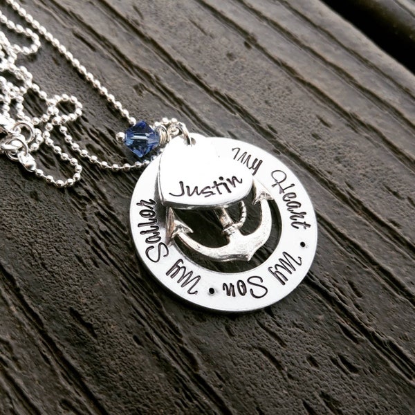 Navy Mom Necklace - Navy Son Jewelry - Navy Daughter Necklace - Navy Mom Gift - Navy Jewelry - Military Jewelry -  Navy Mom - Sailor Mom