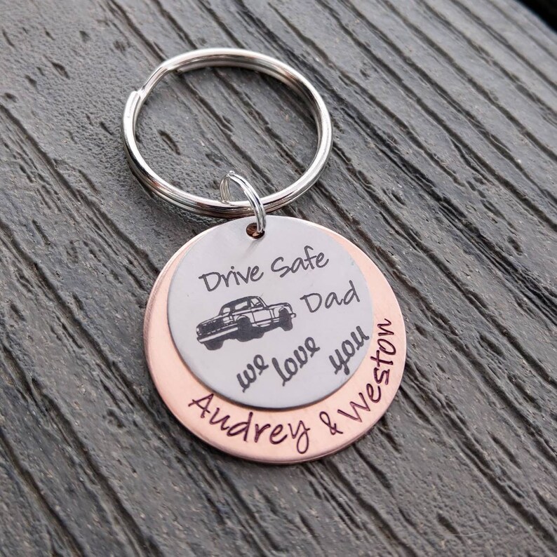 Truck Driver Keychain Dad Keychain Daddy Keychain Granpa Keychain Drive Safe Keychain Truck Driver Gift Trucker Gift Stay Safe image 5