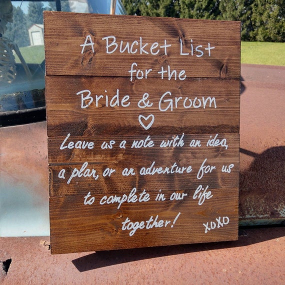 Bucket List Sign Printable Wedding Sign Personalized BUCKET LIST Rustic ...