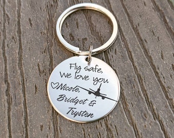 Fly Safe Keychain - Fly Safe Gift - Flight Attendant Keychain - Pilot Wife - Flight Attendant Gift - Pilot Gift - Travelers Gift - Vacation