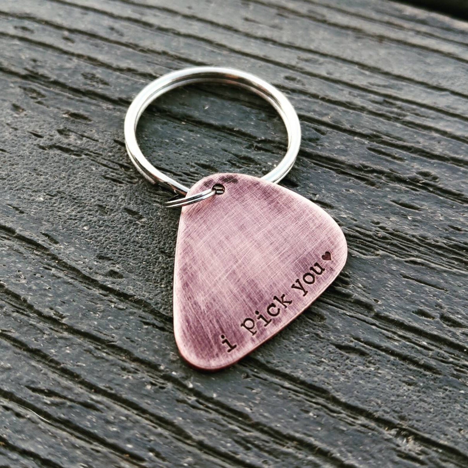 I Love You Keychain Guitar Pick Keychain Anniversary Gift Etsy