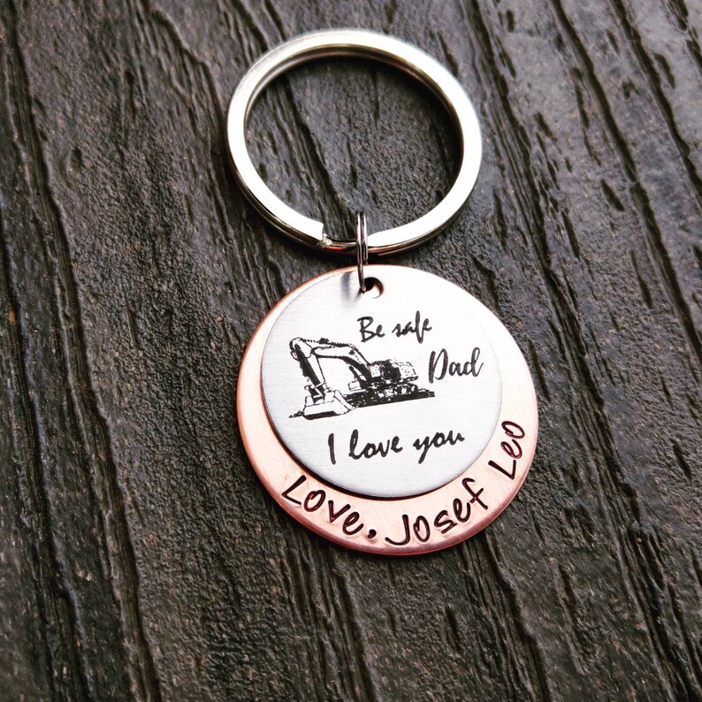 Be Safe Keychain Construction Keychain Dad Gift Etsy