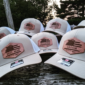 Wedding Hats - Groom Hat - Best Man Hat - Wedding Party Hat - American Hat - Groomsman Hat - Groomsmen Gifts - Bachelor Party Hats - Custom