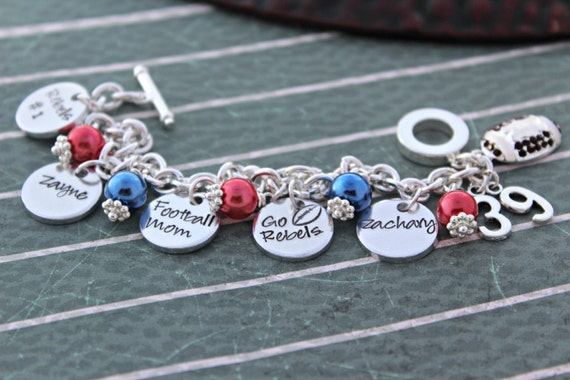 Football Mom Charm Bracelet Team Mom Gift Team Mom Bracelet Football  Bracelet Football Jewelry Team Charm Bracelet Team Gifts 