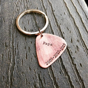 Grandpa Keychain Papa Keychain Papaw Gift for Dad Best Grandpa Guitar Pick Keychain Father's Day Gift Grandpa Gift Dad Gift image 2