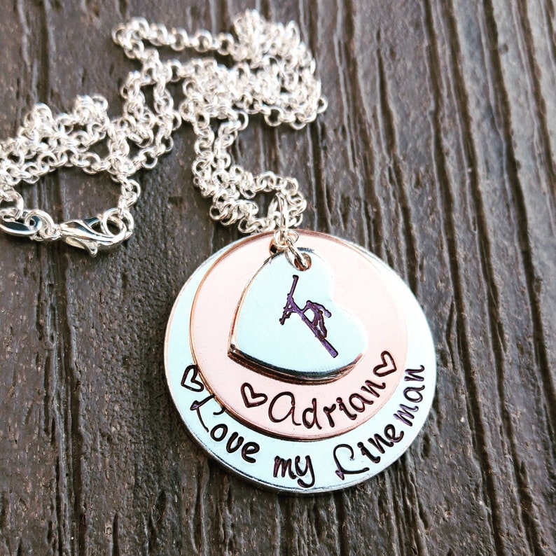 Love My Lineman Necklace Journeyman Lineman Lineman Etsy
