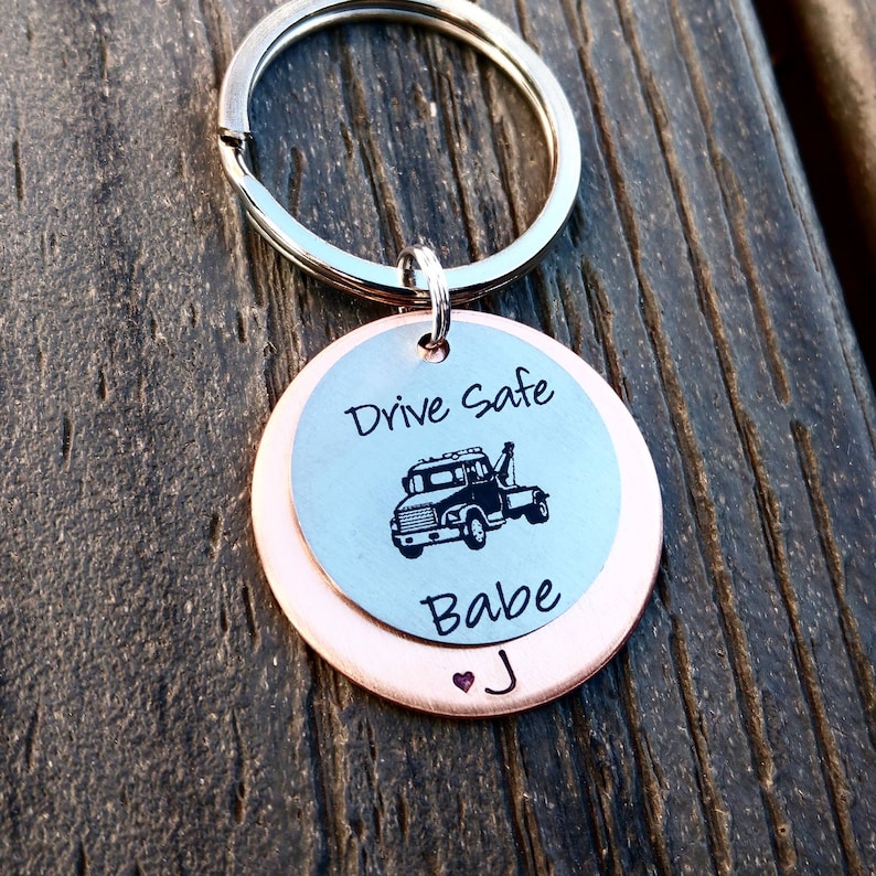 Tow Truck Driver Keychain Husband Keychain Boyfriend Etsy
