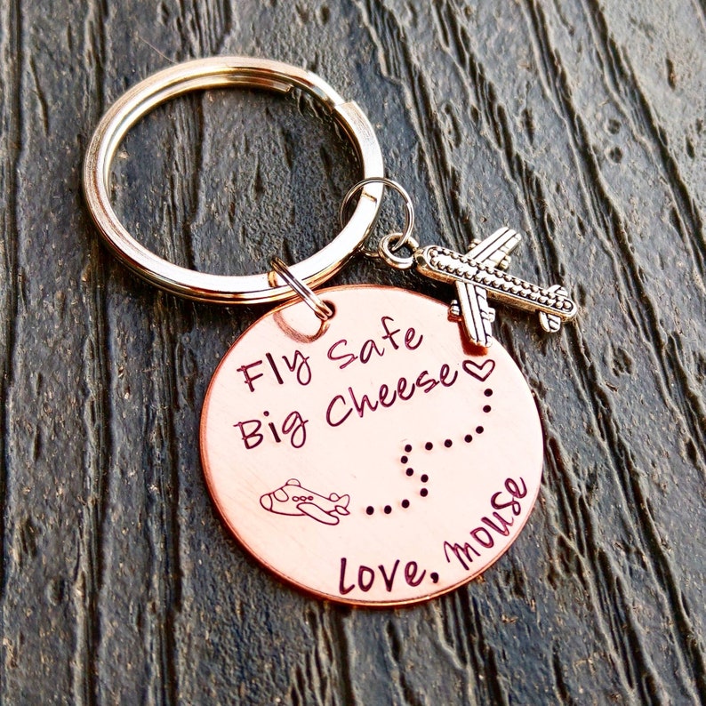 Personalized Travel Keychain Fly Safe Gift Ride Safe Etsy
