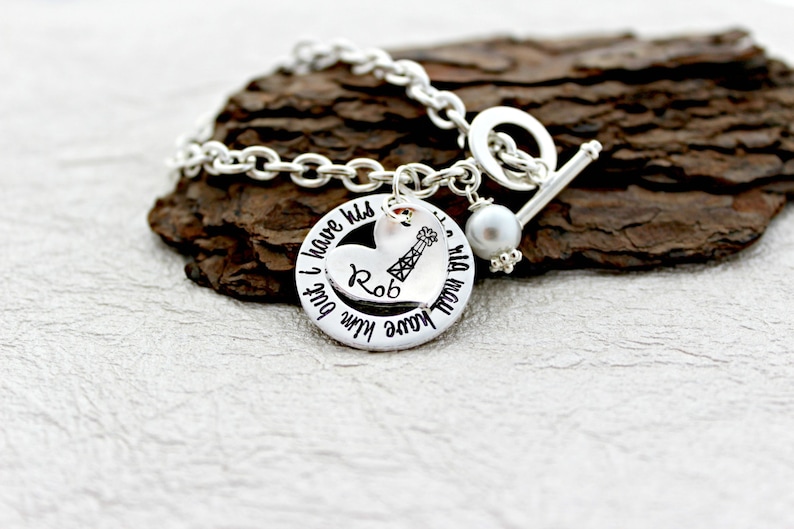Oilfield Wife Jewelry Oilfield Wife Gift Oil Tower Jewelry Oilfield Girlfriend Oilfield Wife Bracelet Roughneck Wife Jewelry