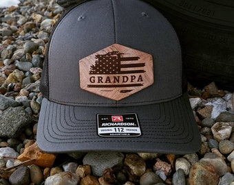 Grandpa Hat - Papa Hat - Richardson Hat - American Hat - Dad Hat - Custom Hat - Gift for Dad - Pawpaw Hat - Papaw Hat - Father's Day Gift