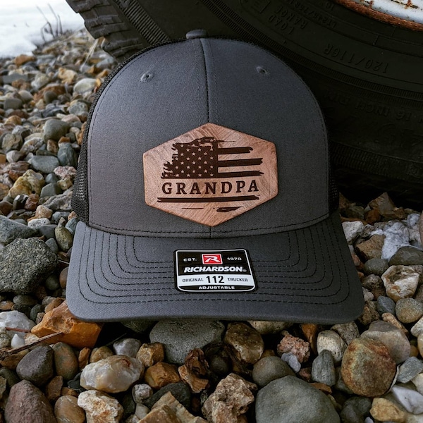 Grandpa Hat - Papa Hat - Richardson Hat - American Hat - Dad Hat - Custom Hat - Gift for Dad - Pawpaw Hat - Papaw Hat - Father's Day Gift