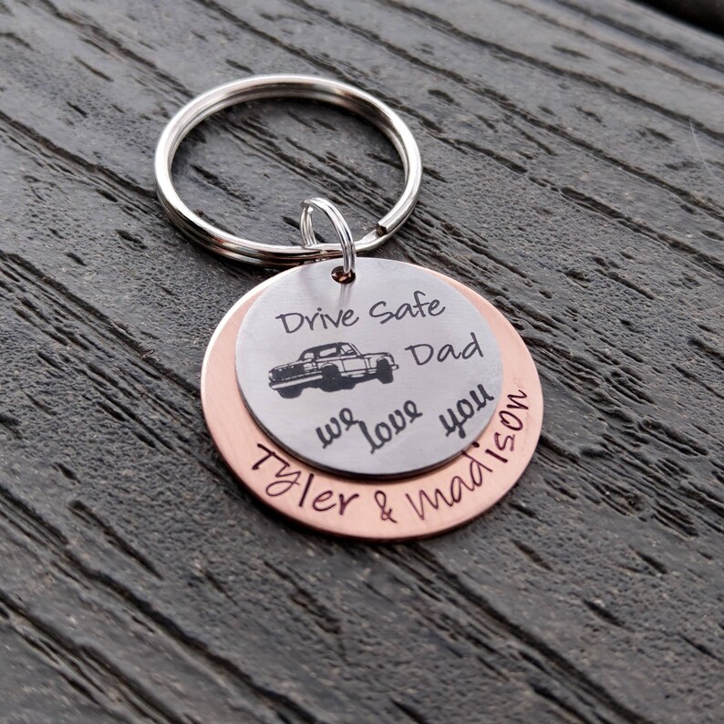 Truck Driver Keychain Dad Keychain Daddy Keychain Granpa Keychain Drive Safe Keychain Truck Driver Gift Trucker Gift Stay Safe image 4