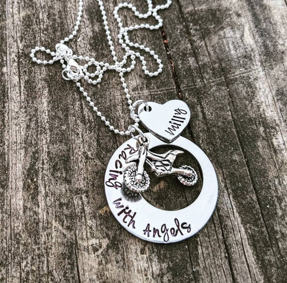 Dirt Bike Number Plate Necklace with Personalized Graphics Style 4