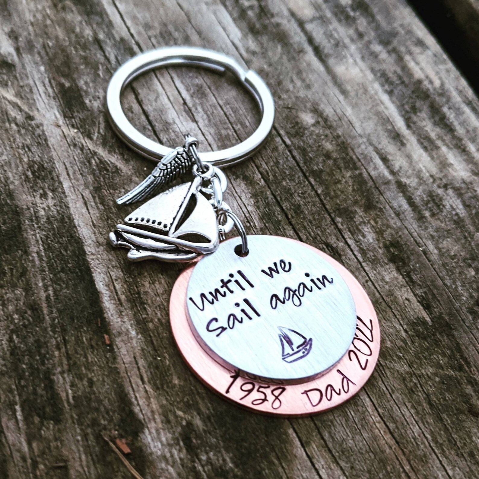 Memorial Keychain - Sailor Memorial Keychain - Loss of Dad - Loss of ...
