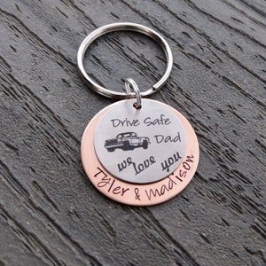 Truck Driver Keychain Dad Keychain Daddy Keychain Granpa Keychain Drive Safe Keychain Truck Driver Gift Trucker Gift Stay Safe image 1