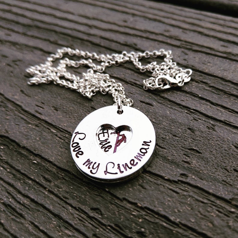 Journeyman Lineman Lineman Necklace Lineman Wife Lineman Etsy