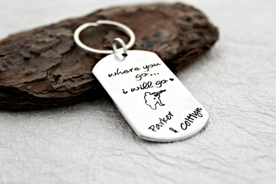 Marine Wife Keychain Army Wife Gift Marine Girlfriend Keychain