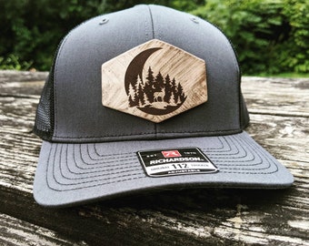 Custom Hat - Deer Scenic Hat - Richardson Hat - Mountains Hat - Travel Hat - Outdoors Hat - Hiking Hat - Camping Hat - Summer Camp Gift