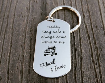 Trucker Keychain - Dad Keychain - Truck Driver Keychain - Truckers Wife - Trucker - Truck Driver Gift - Trucker Girlfriend - Trucker Mom