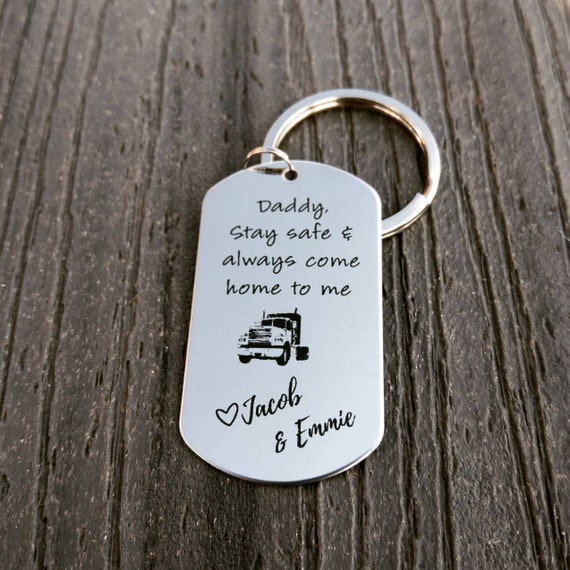 Trucker Keychain Dad Keychain Truck Driver Keychain Truckers Wife