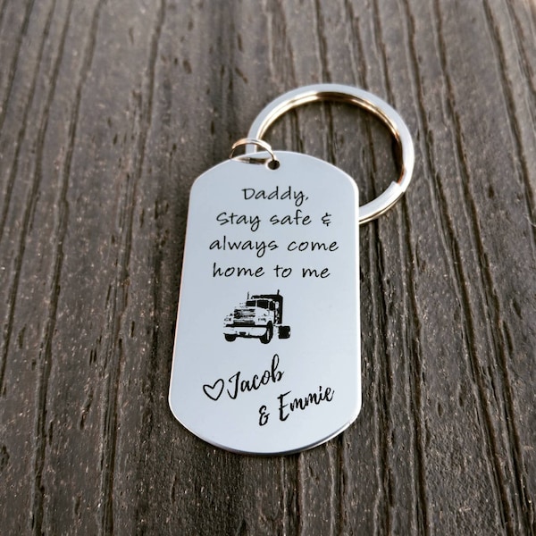 Trucker Keychain - Dad Keychain - Truck Driver Keychain - Truckers Wife - Trucker - Truck Driver Gift - Trucker Girlfriend - Trucker Mom