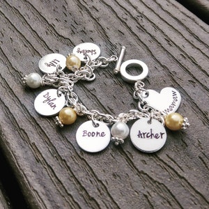 Personalized Family Bracelet Family Charm Bracelet Nana Bracelet Mom Jewelry Charm Bracelet Grandma Gift Gift for Her Mom Gift image 5