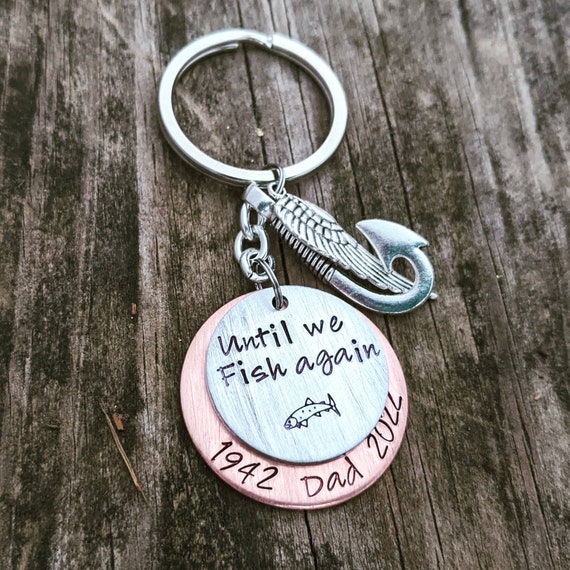 Memorial Keychain Fisherman Memorial Keychain Loss of Dad Loss of