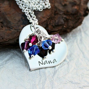 Nana Necklace - Mom Jewelry -  Mama Jewelry - Mamaw Necklace - Personalized Heart - Grandma Necklace - Mother's Day Gift - Meme Jewelry