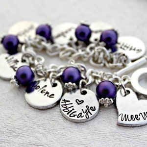 Personalized Family Bracelet Family Charm Bracelet Nana Bracelet Mom Jewelry Charm Bracelet Grandma Gift Gift for Her Mom Gift image 2