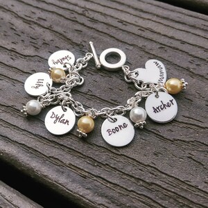 Personalized Family Bracelet Family Charm Bracelet Nana Bracelet Mom Jewelry Charm Bracelet Grandma Gift Gift for Her Mom Gift image 9