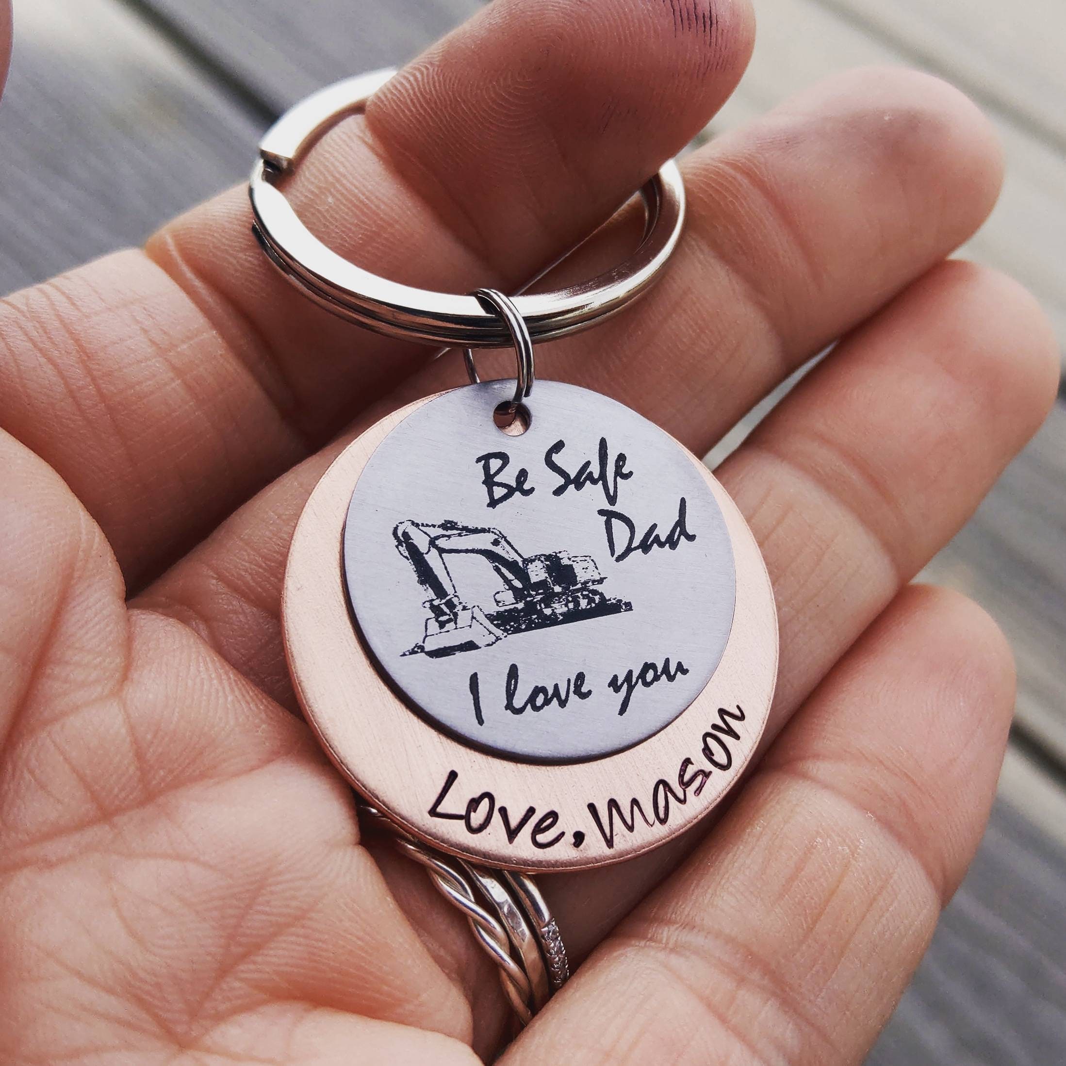 Be Safe Keychain Construction Keychain Dad Gift Etsy