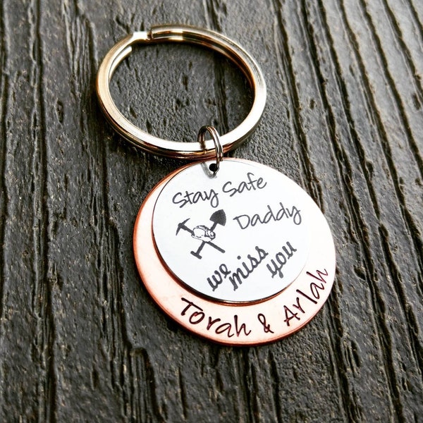 Coal Miner Dad Keychain - Coal Miner - Grandpa Keychain - Father's Day Gift - Miner Keychain - Coal Miner Gift - Stay Safe Gift - Uncle Gift